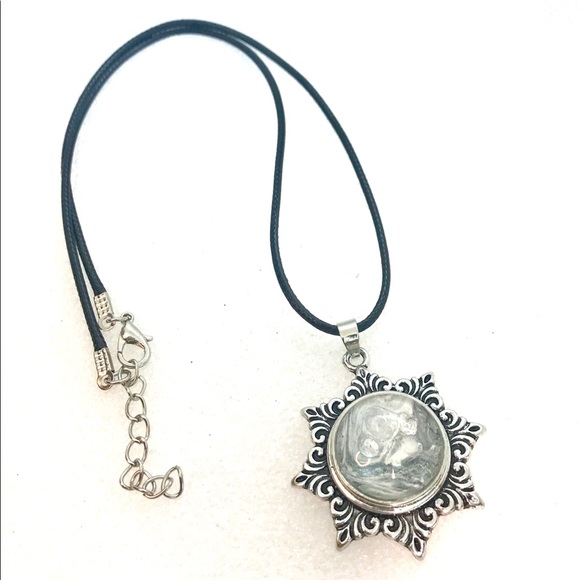 Star Snowflake Necklace Handmade 20mm snap SN20 Christmas display - Picture 2 of 3